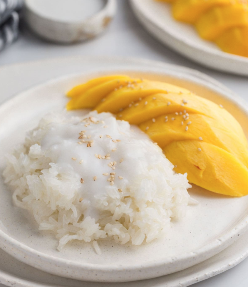 Bake mango sticky rice
